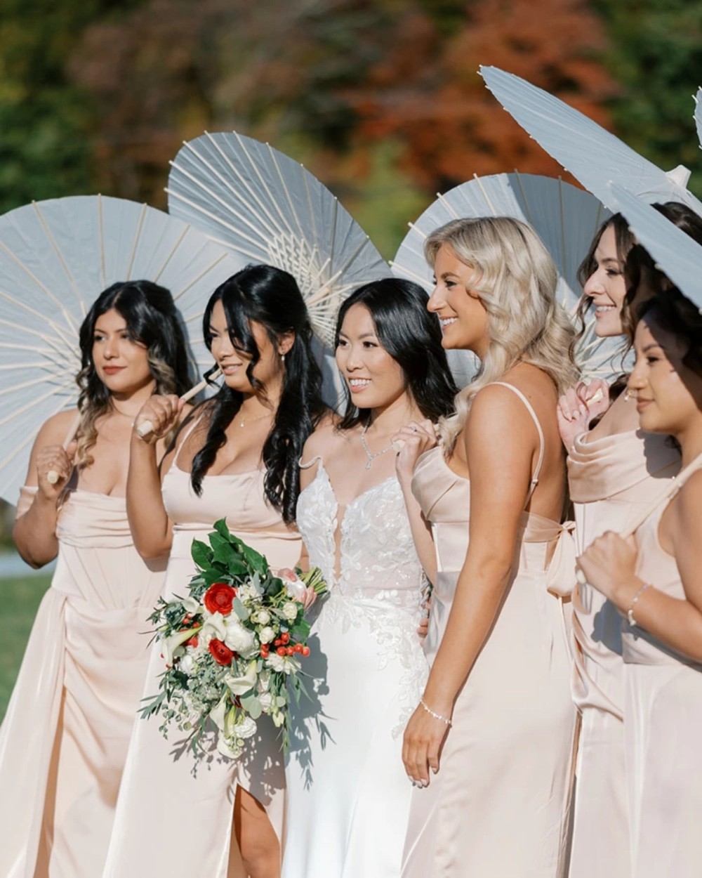 Real bride and bridesmaids