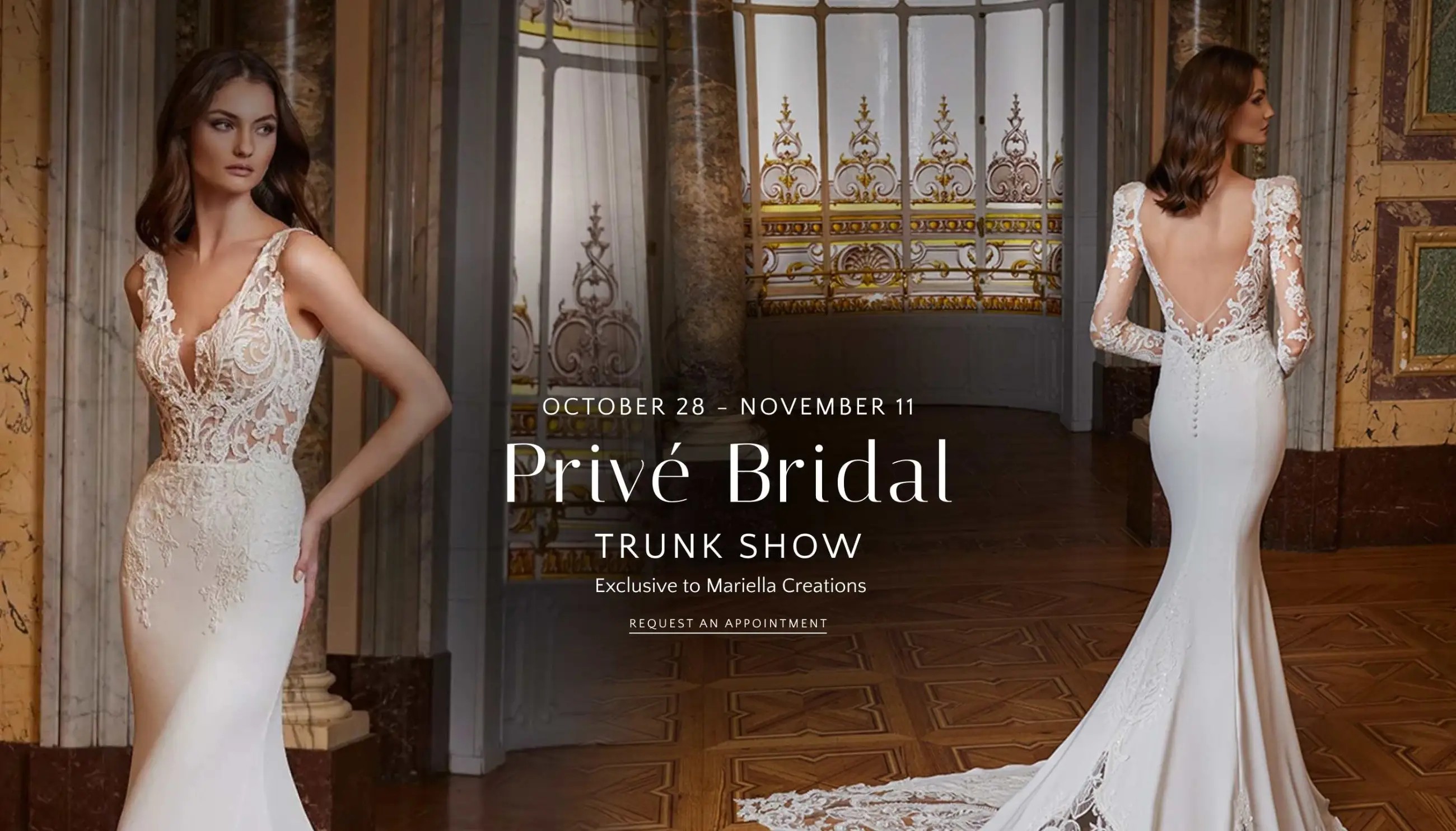 Desktop Prive Bridal Trunk Show Banner