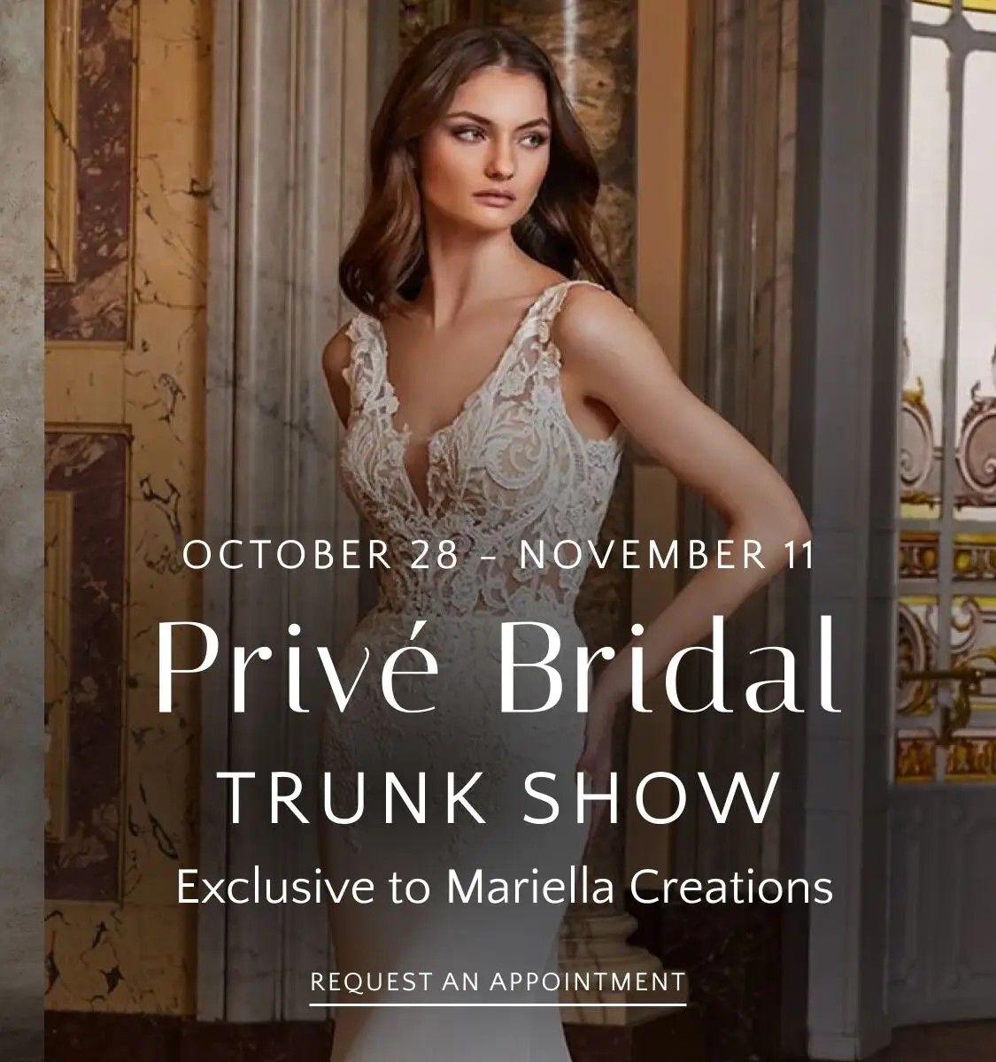 Mobile Prive Bridal Trunk Show Banner